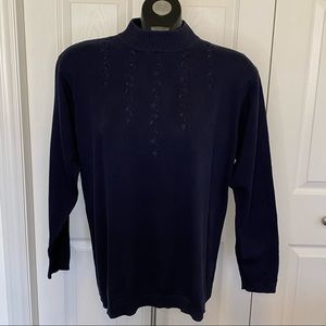 Vintage Lauren Jeffries Mock Neck Light Cotton Sweater Med